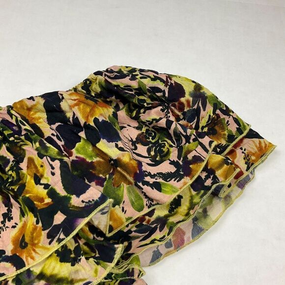 Something Navy Womens Peasant Blouse Floral Off The Shoulder Colorful Top SMALL - Picture 3 of 9